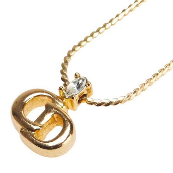 Authentic Dior necklace CD logo Christian Dior gold plated designer jewelry - Picture 6 of 7